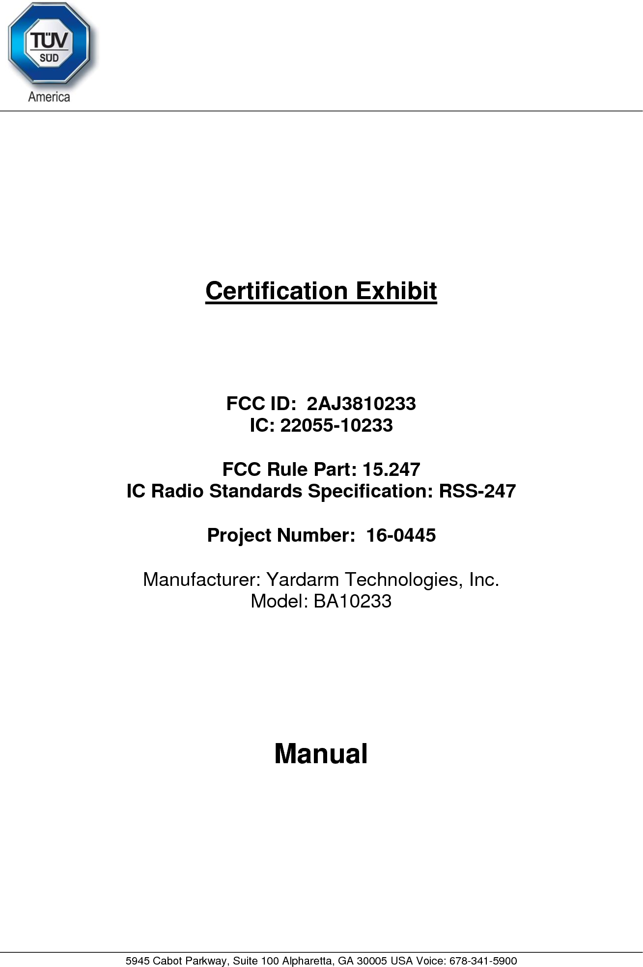 Page 1 of Yardarm Technologies 10233 Holster Sensor User Manual Manual