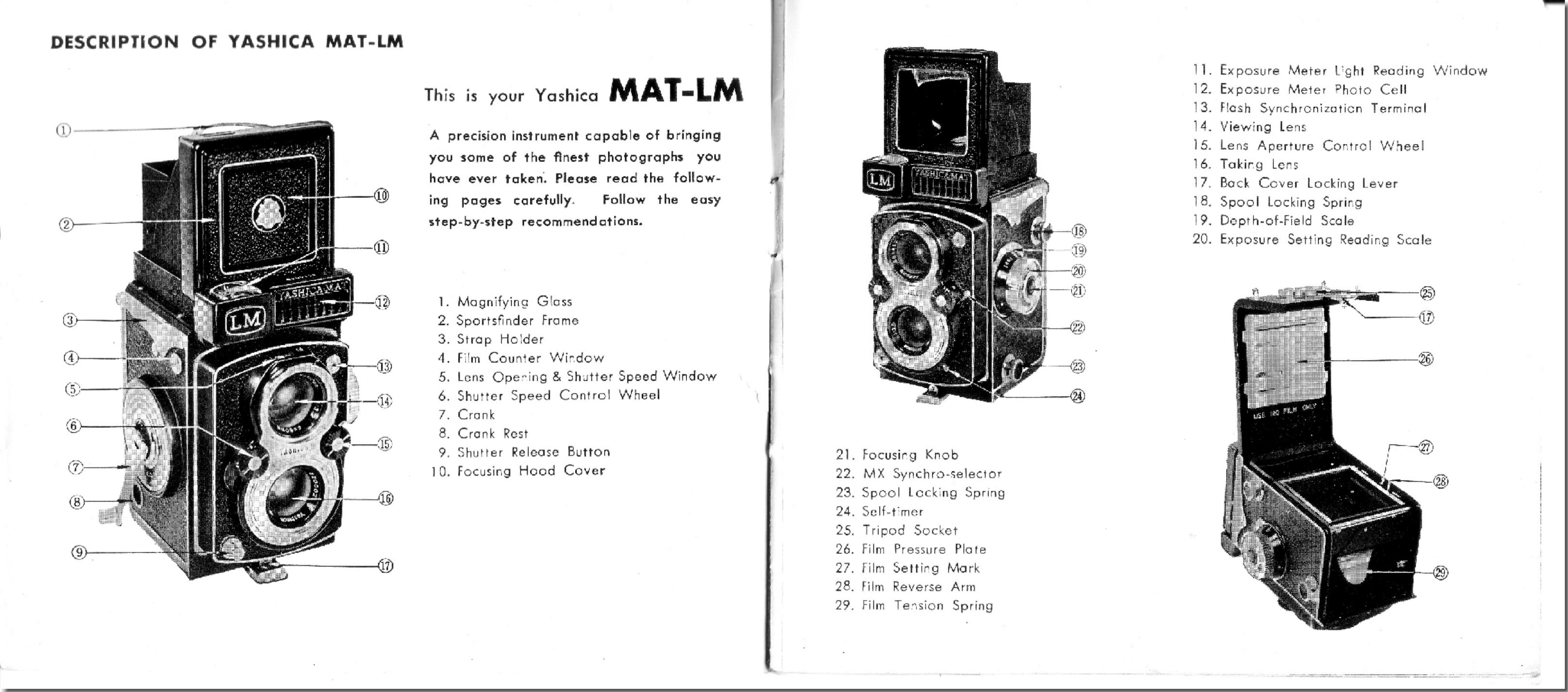 Yashica Mat Lm Instruction Booklet