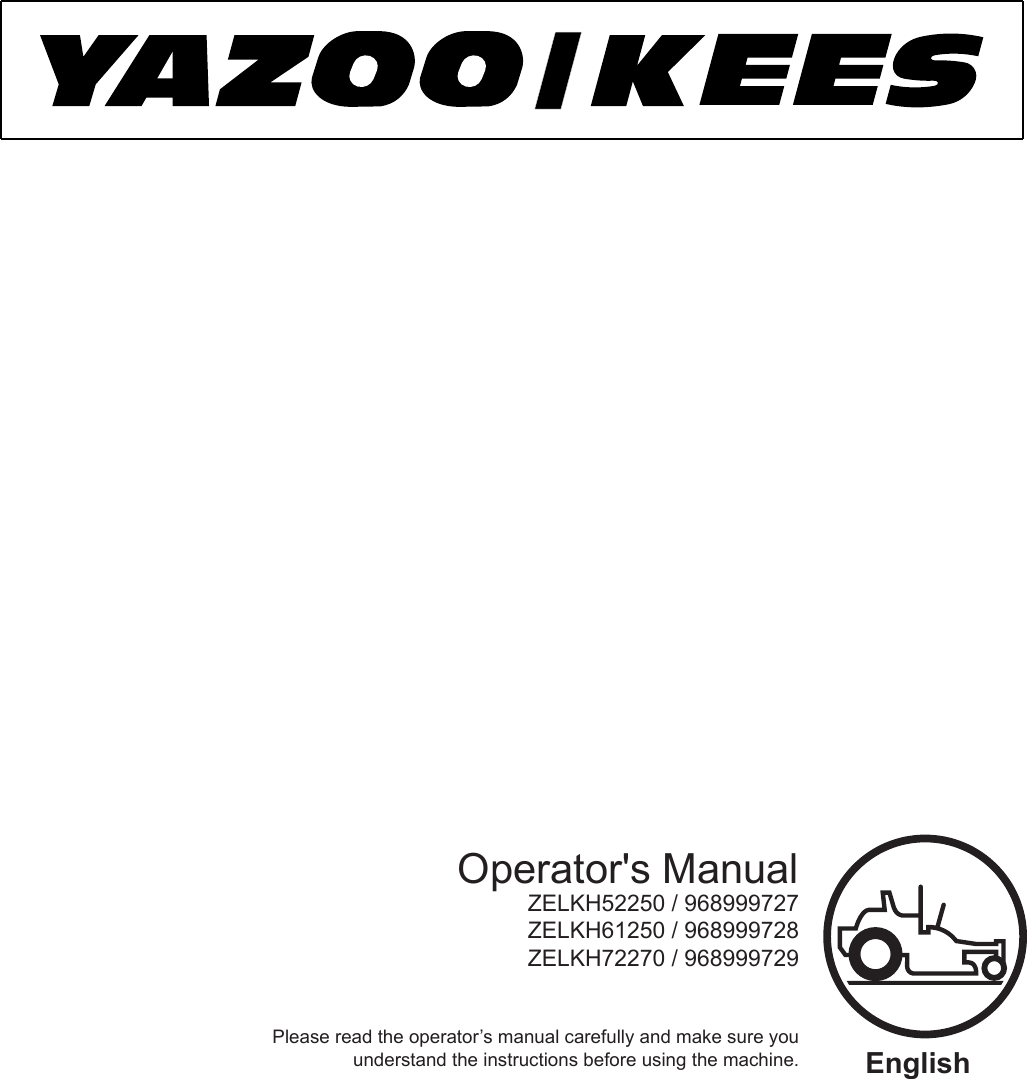 Yazoo Kees 968999727 Users Manual OM, ZELKH52250, ZELKH61250