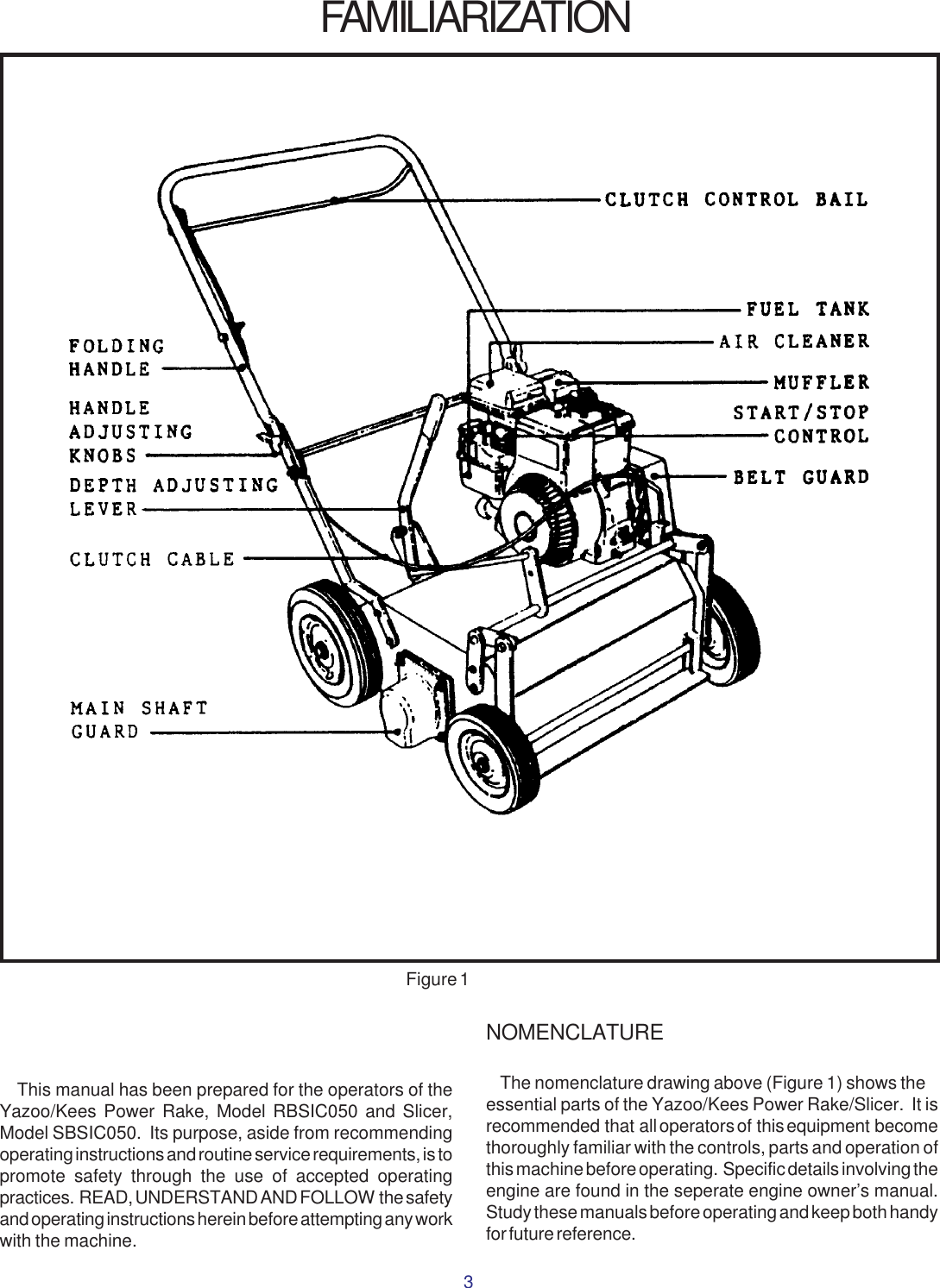 Page 3 of 11 - Yazoo-Kees Kees-Sbsic050-Rhon050-Users-Manual OM, Comber/Rake, 2002-02, RBSIC050, RBSIT550, RBSIT551, SBSIC050, RHON050 (Turf Care)  Yazoo-kees-sbsic050-rhon050-users-manual