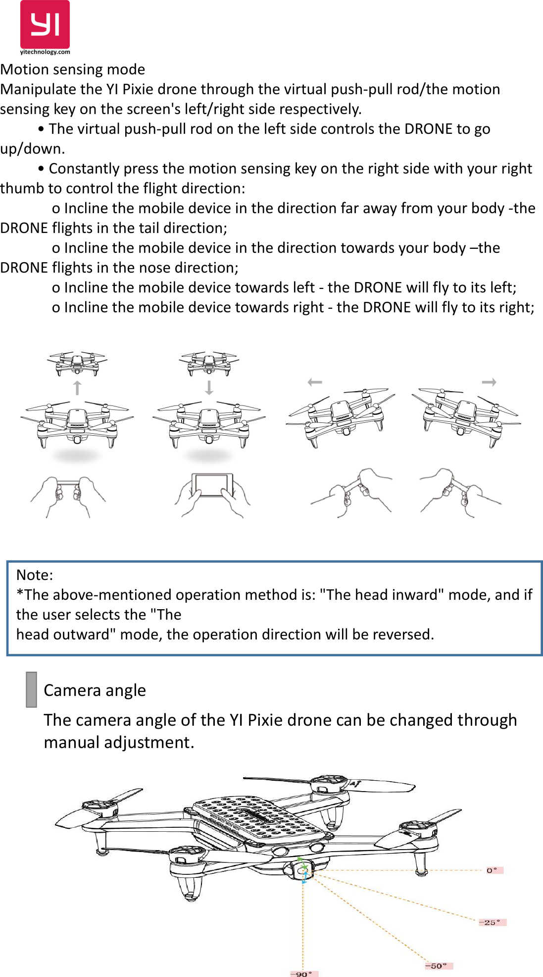 Page 13 of Yi Technology YFSF318 YI Pixie Drone User Manual 