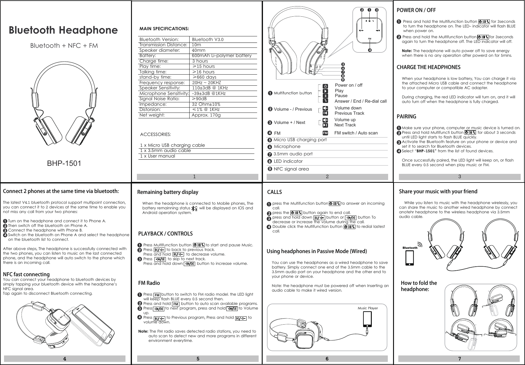 yideou-electronic-technology-bhp-1501-bluetooth-headphone-user-manual