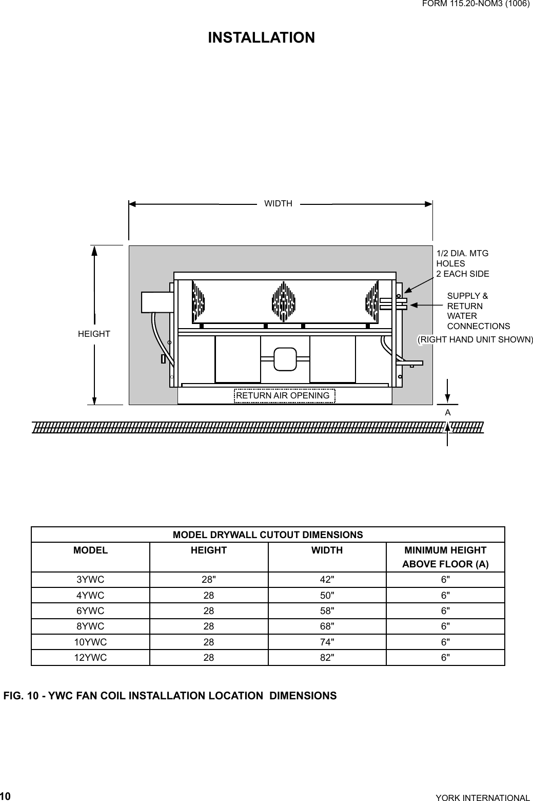 Page 10 of 12 - York Fan-Coil-Yvc-Users-Manual 115.20-NOM3 (1006)  York-fan-coil-yvc-users-manual