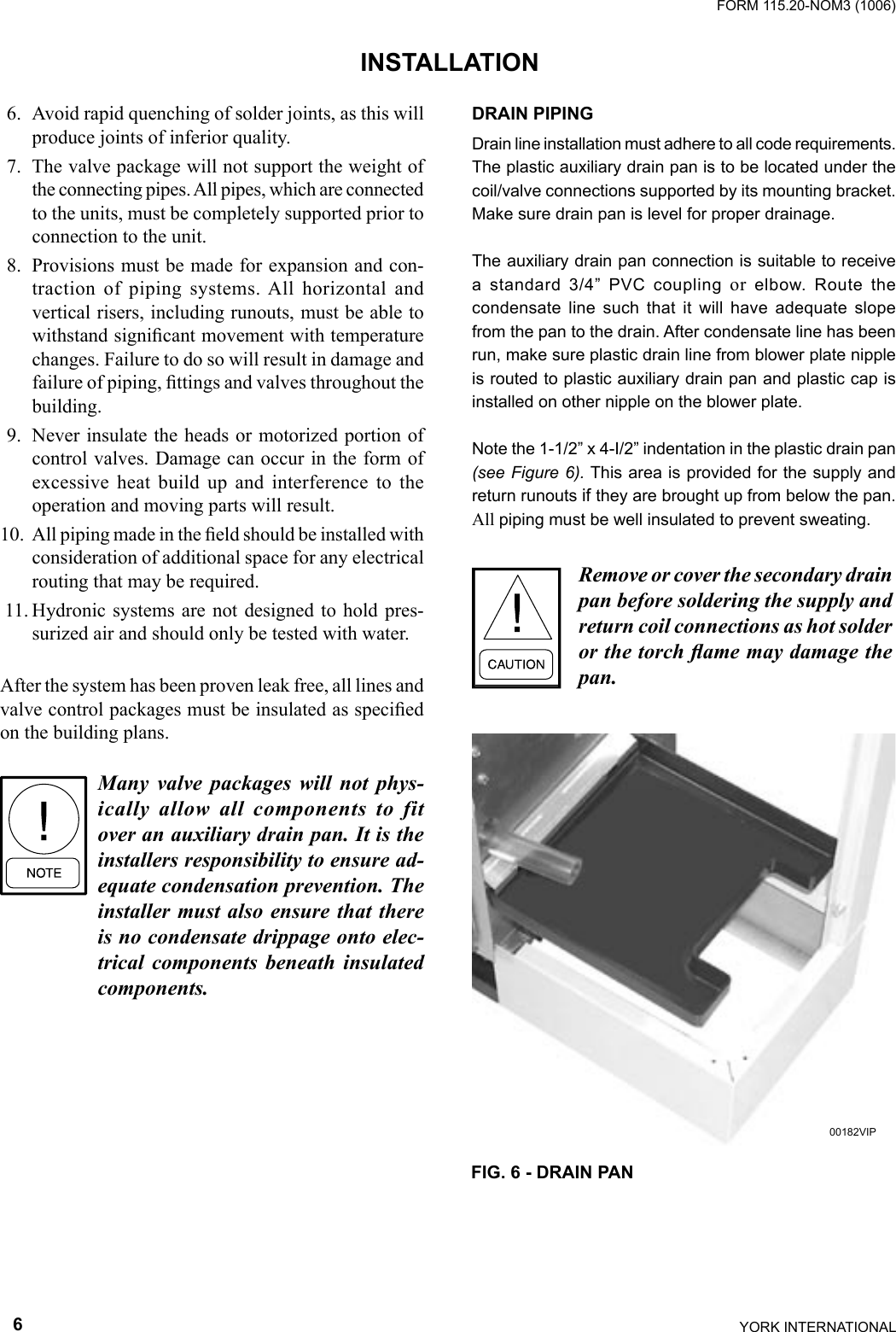 Page 6 of 12 - York Fan-Coil-Yvc-Users-Manual 115.20-NOM3 (1006)  York-fan-coil-yvc-users-manual