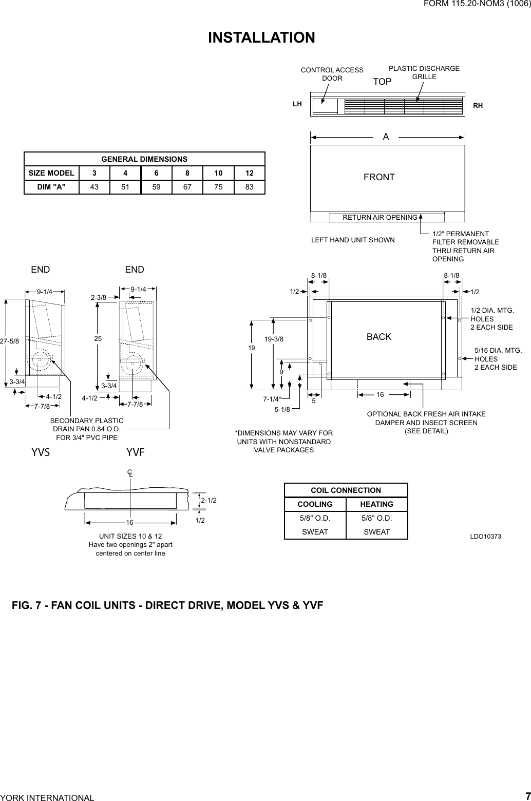 Page 7 of 12 - York Fan-Coil-Yvc-Users-Manual 115.20-NOM3 (1006)  York-fan-coil-yvc-users-manual