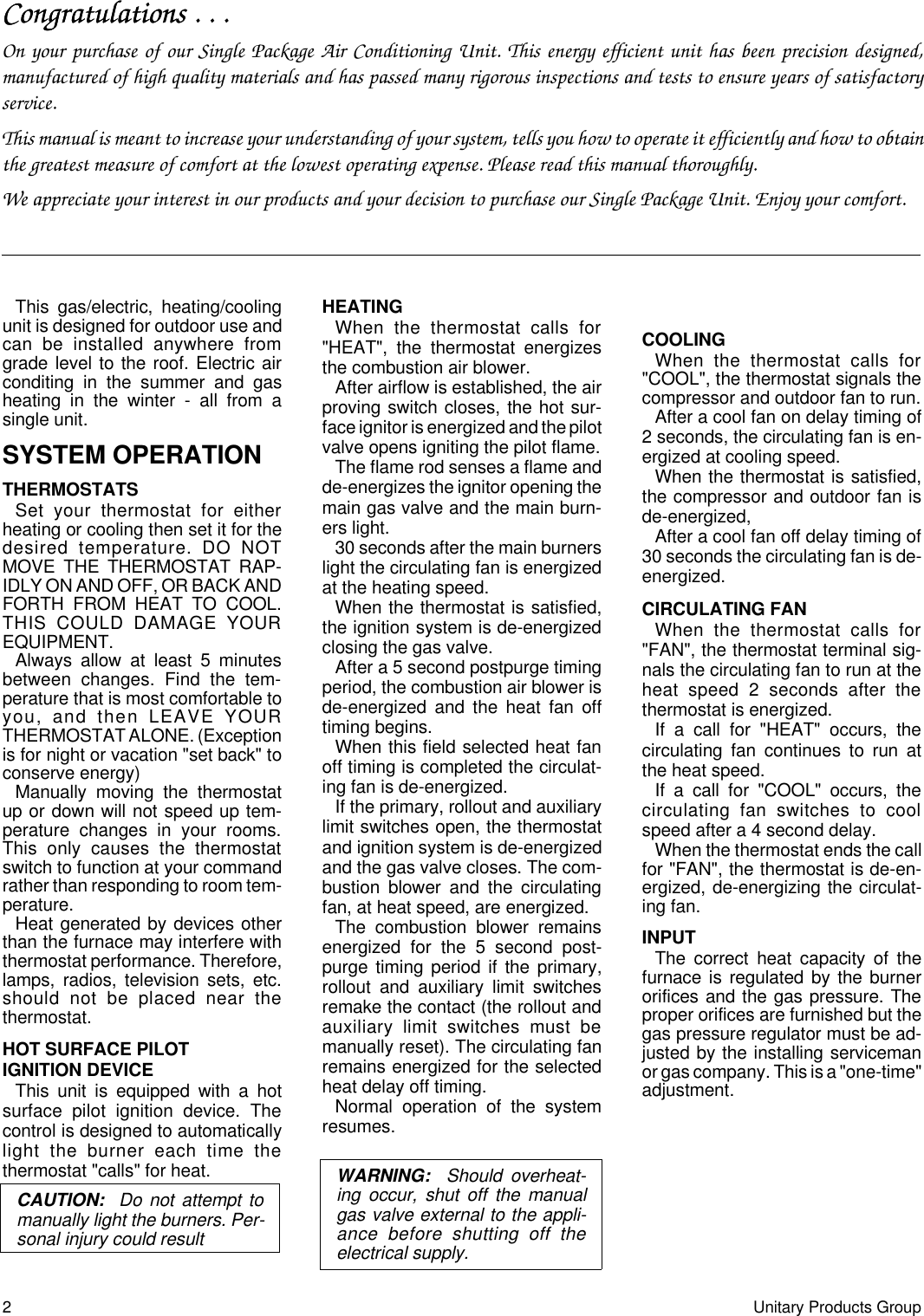 Page 2 of 4 - York Heating-And-Air-Conditioner-Users-Manual  York-heating-and-air-conditioner-users-manual