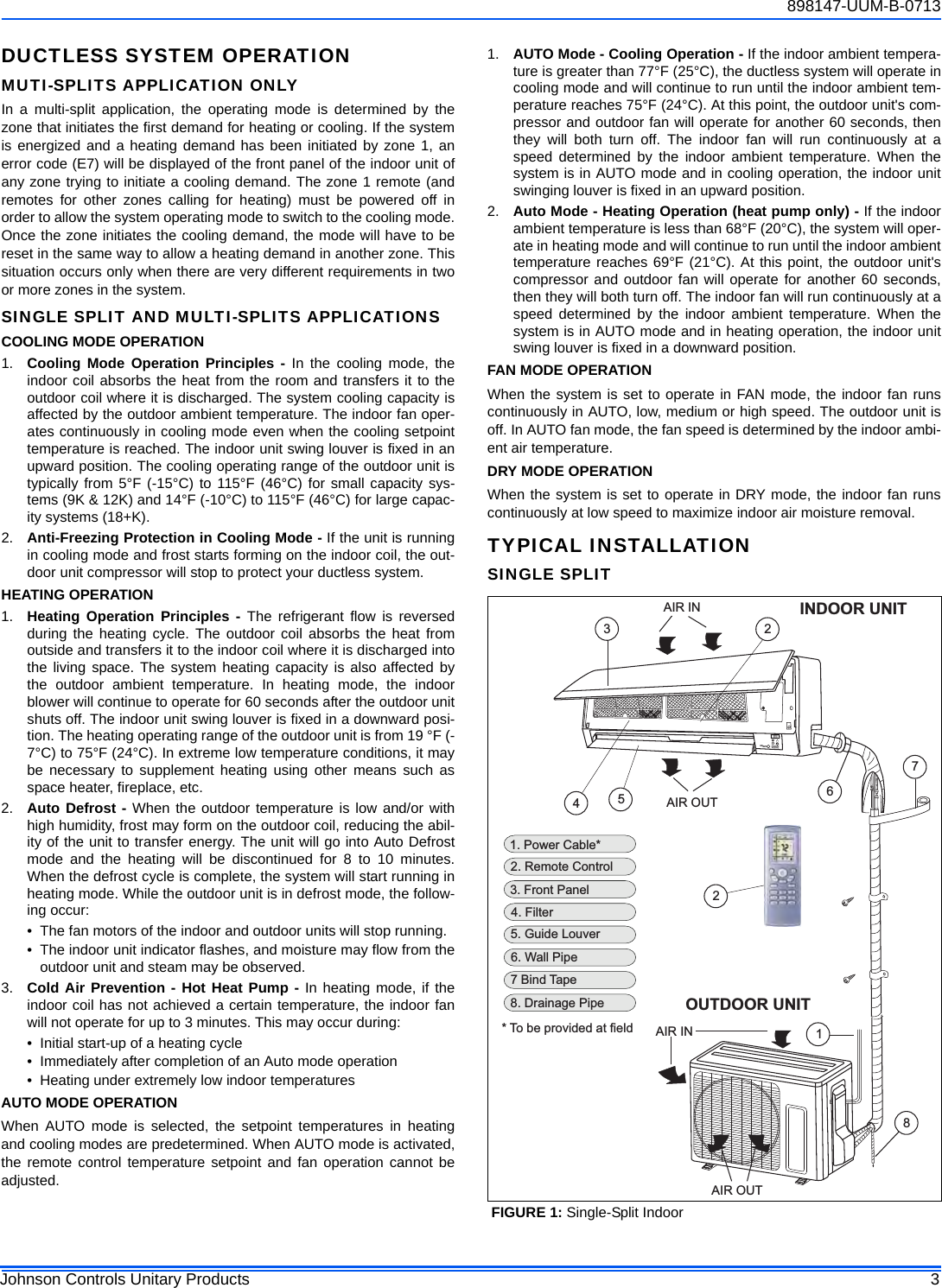 Page 3 of 10 - York Lx-Mini-Split-Air-Conditioners-Owner-S 898147-UUM-B-0713 User Manual York-lx-mini-split-air-conditioners-owner-s-manual