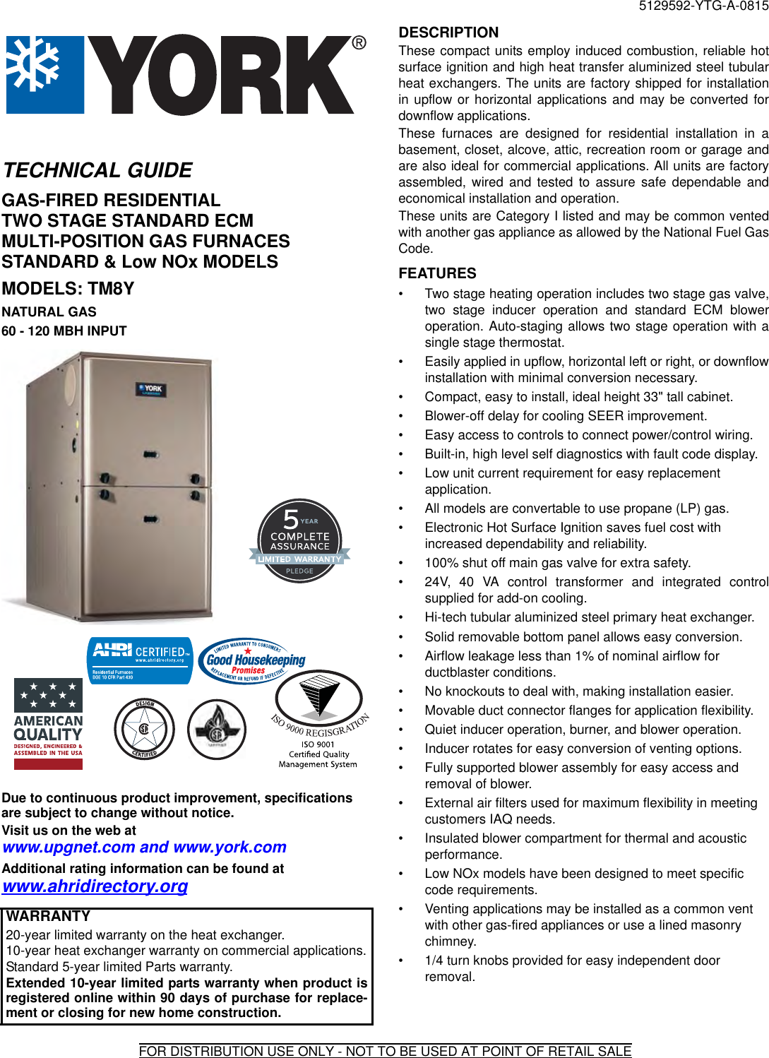 Page 1 of 4 - York Tm8Y-Technical-Guide 5129592-YTG-A-0815  York-tm8y-technical-guide