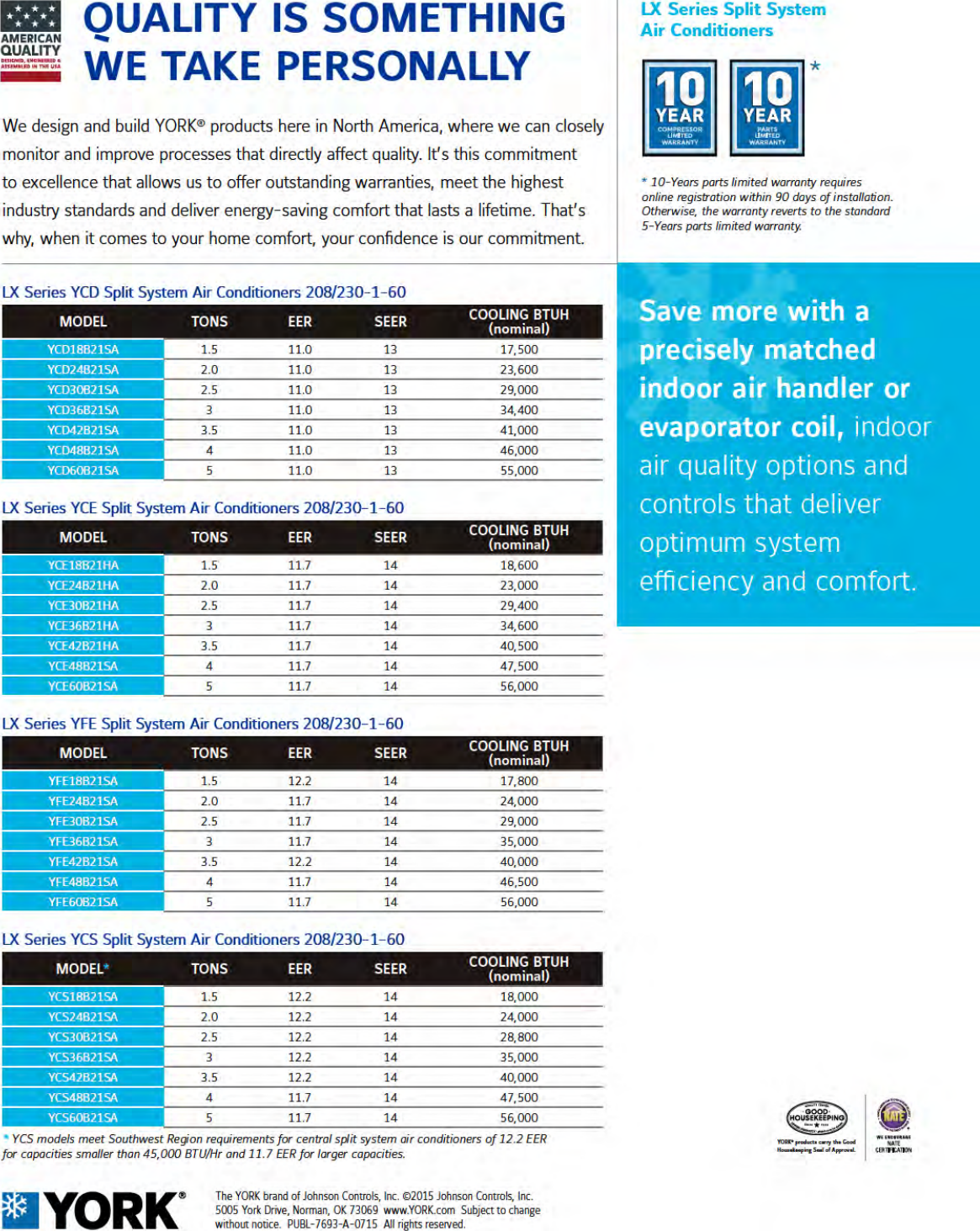 Page 4 of 4 - York Ycd-Air-Conditioner-Brochure LX Series Split System Air Conditioners Consumer Brochure  York-ycd-air-conditioner-brochure