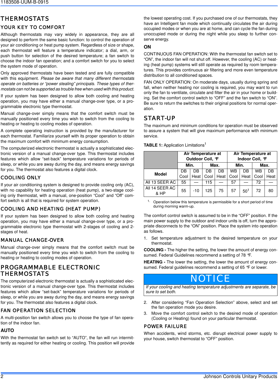 Page 2 of 6 - York Ycd-Air-Conditioner-Users-Manual 1183508-UUM-B-0815  York-ycd-air-conditioner-users-manual