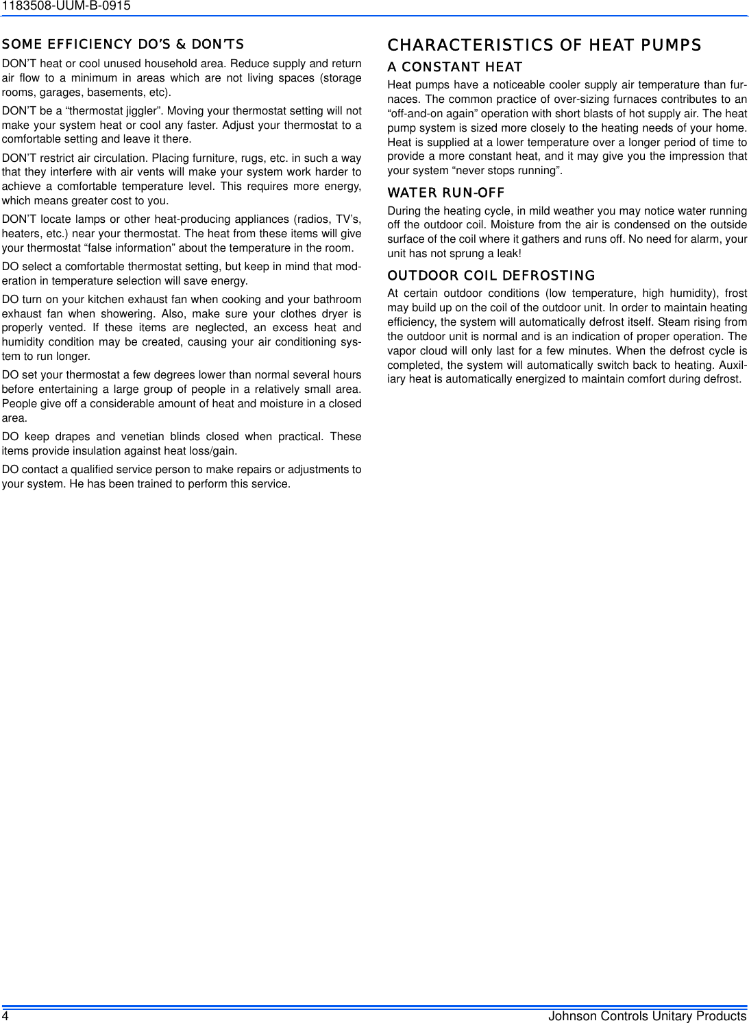 Page 4 of 6 - York Ycd-Air-Conditioner-Users-Manual 1183508-UUM-B-0815  York-ycd-air-conditioner-users-manual