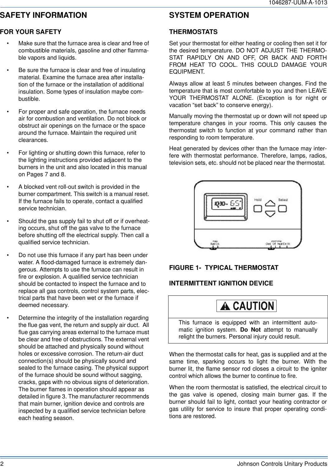 Page 2 of 10 - York Zx-Prestige-Rooftop-Unit-Users-Manual 1046287-UUM-A-1013  York-zx-prestige-rooftop-unit-users-manual