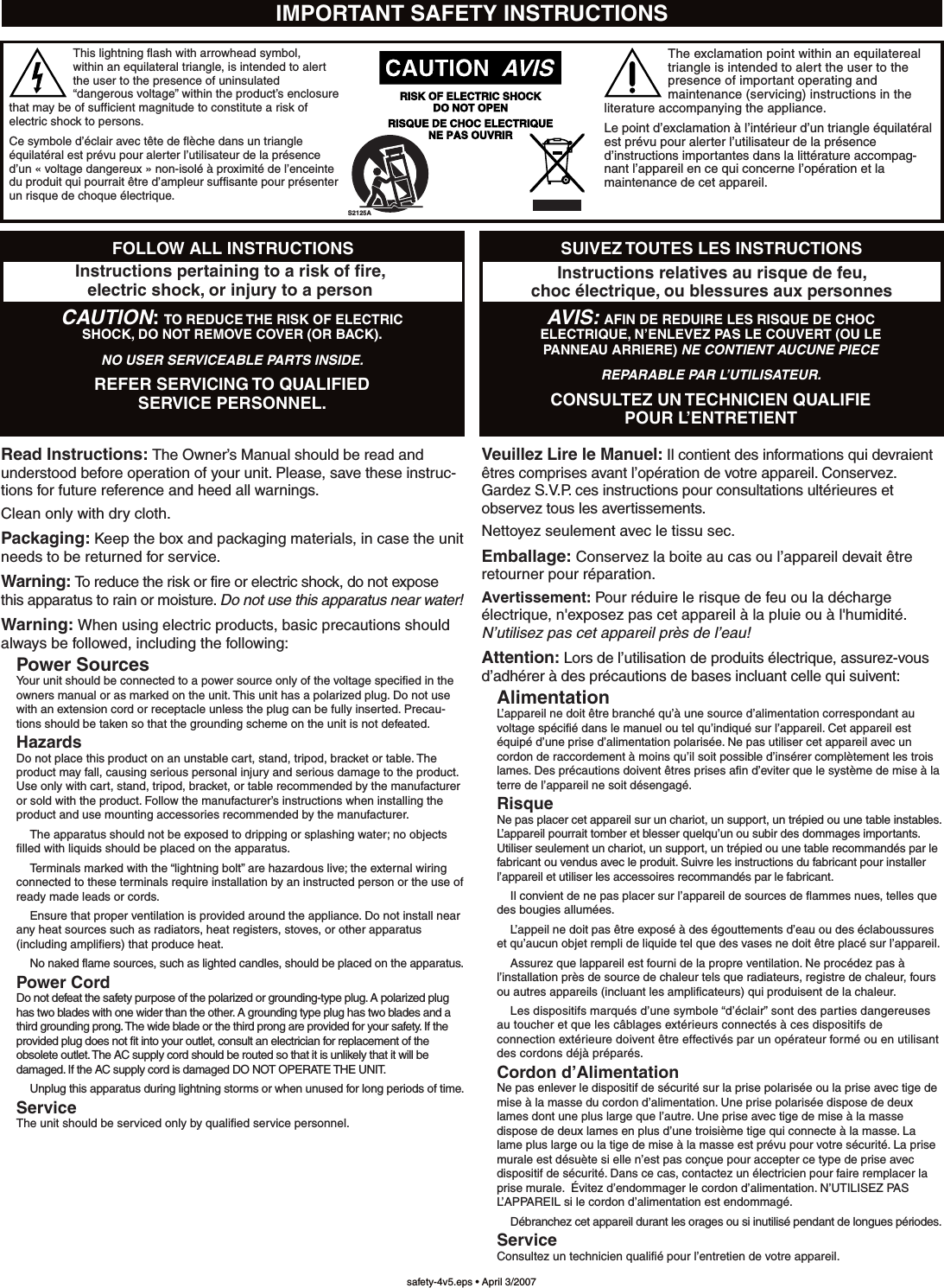 Page 2 of 12 - Yorkville Ls720P-Owner-S User Manual Yorkville-ls720p-owner-s-manual