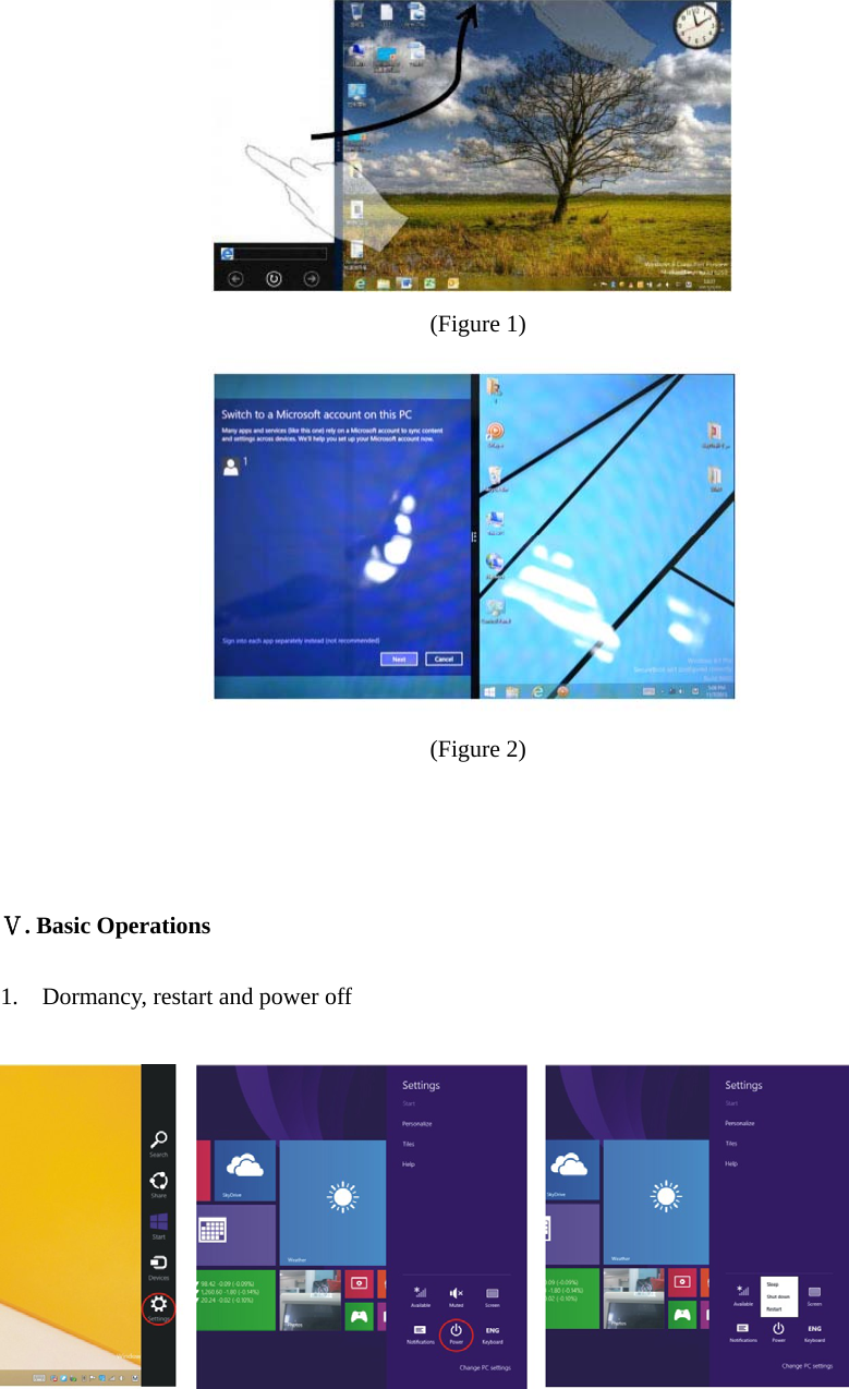     (Figure 1)   (Figure 2)                                           Ⅴ. Basic Operations  1.    Dormancy, restart and power off      