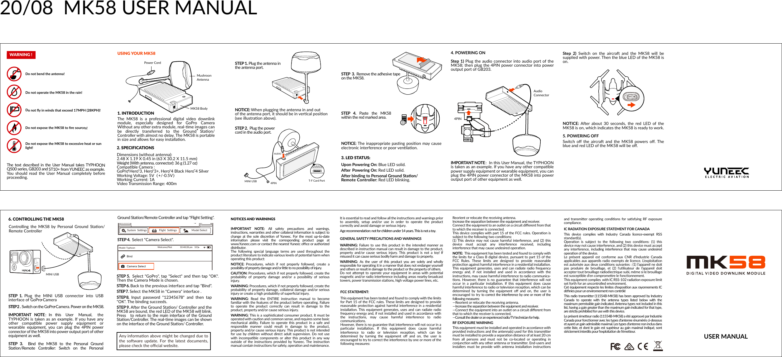 yuneec-technology-mk58-digital-video-downlink-user-manual-mini-lk58-0820