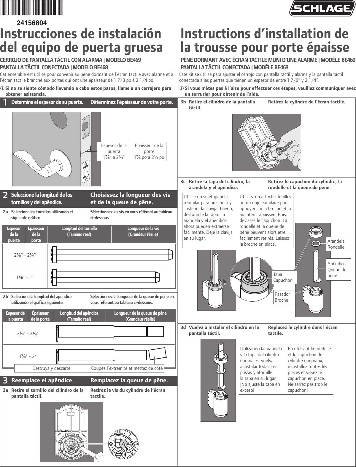 Z Wave B00agk9kjq Schlage Thick Door Kit Installation