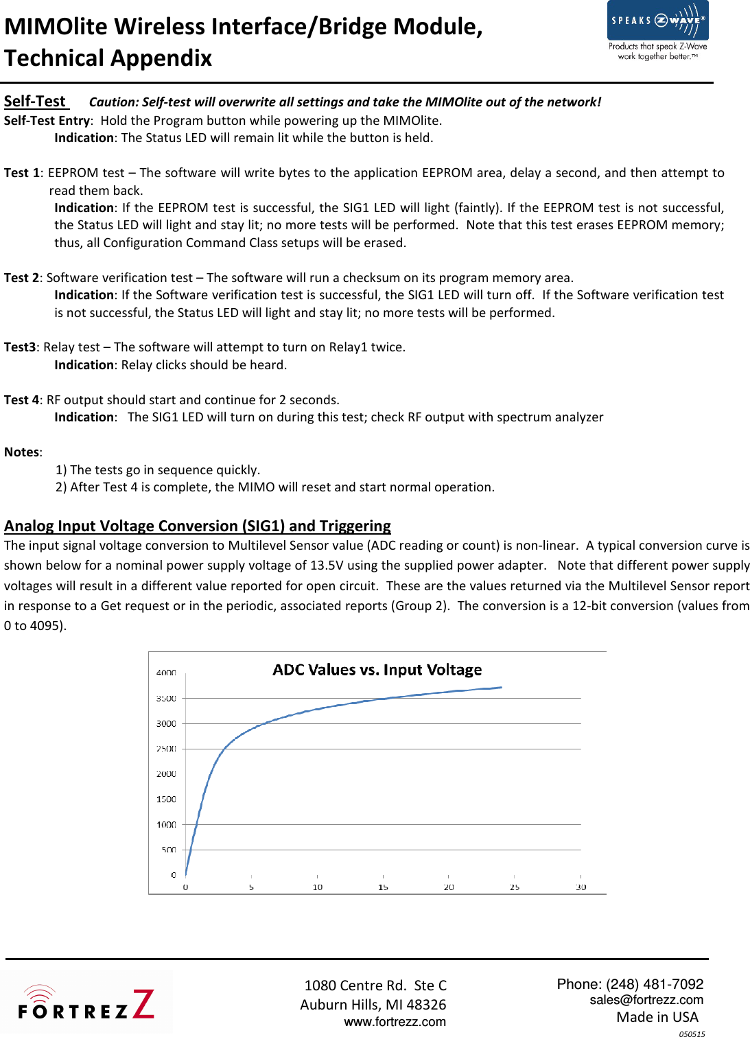 Page 3 of 6 - Z-Wave B00B6Rz7Mm Fortrezz Mimolite Motor Control Fzmimoliteus Technical Appendix - Tech 05May2015 User Manual Fortrez Z