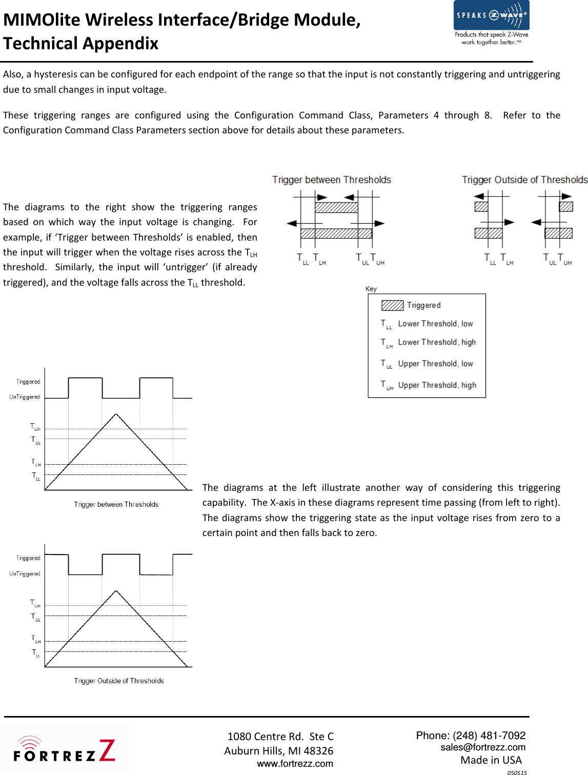 Page 5 of 6 - Z-Wave B00B6Rz7Mm Fortrezz Mimolite Motor Control Fzmimoliteus Technical Appendix - Tech 05May2015 User Manual Fortrez Z