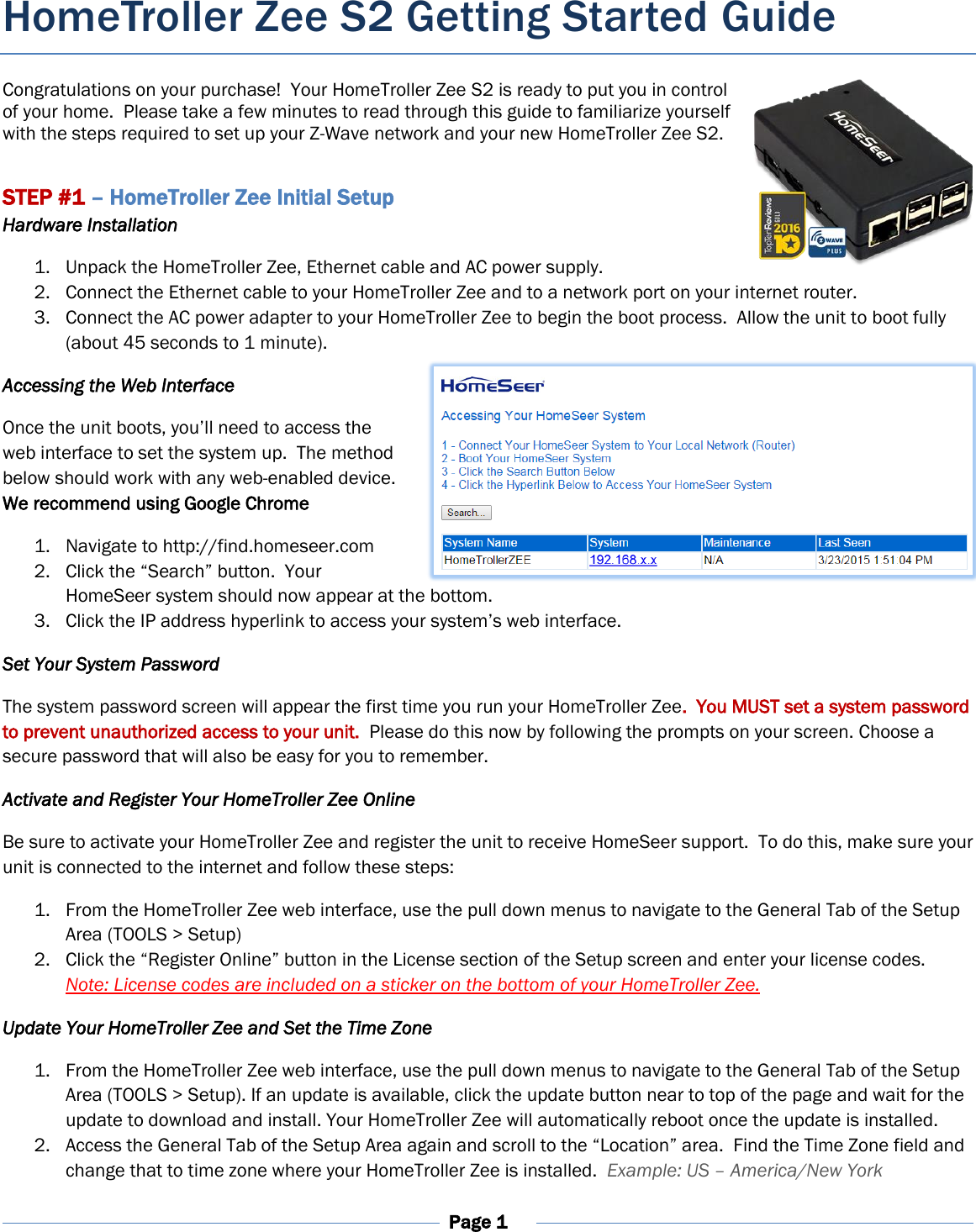 homeseer setup