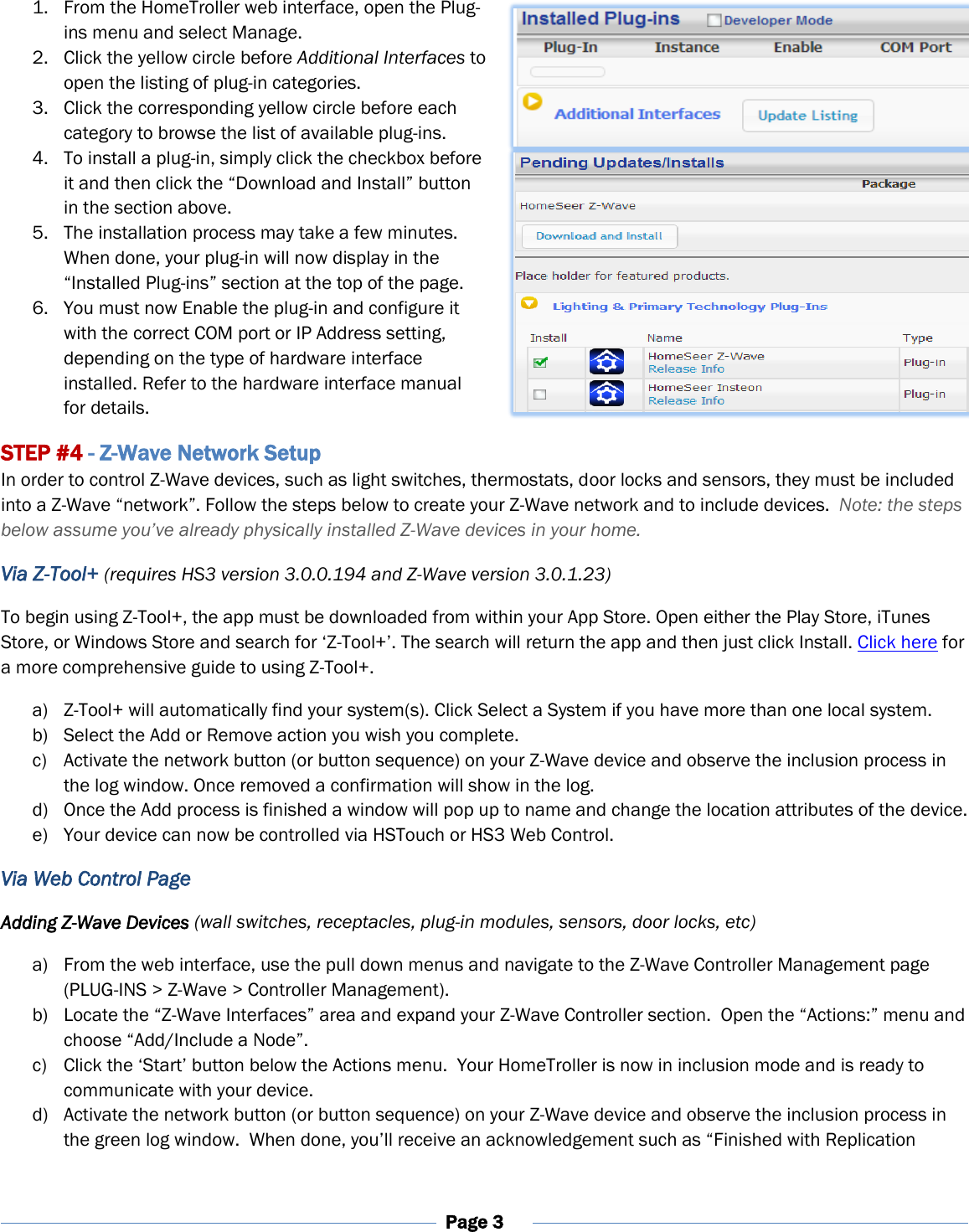 Page 3 of 7 - Z-Wave B015Ulf0R6 Homeseer Hometroller-Zee-S2 Quick Start Guide User Manual Home Seer Troller-Zee-S2
