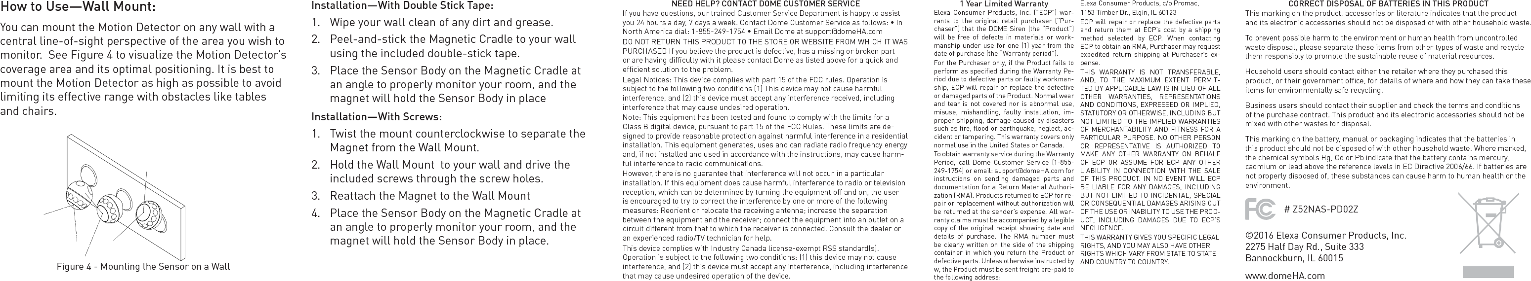 Page 2 of 2 - Z-Wave Dome Plus Motion Detector Manual User