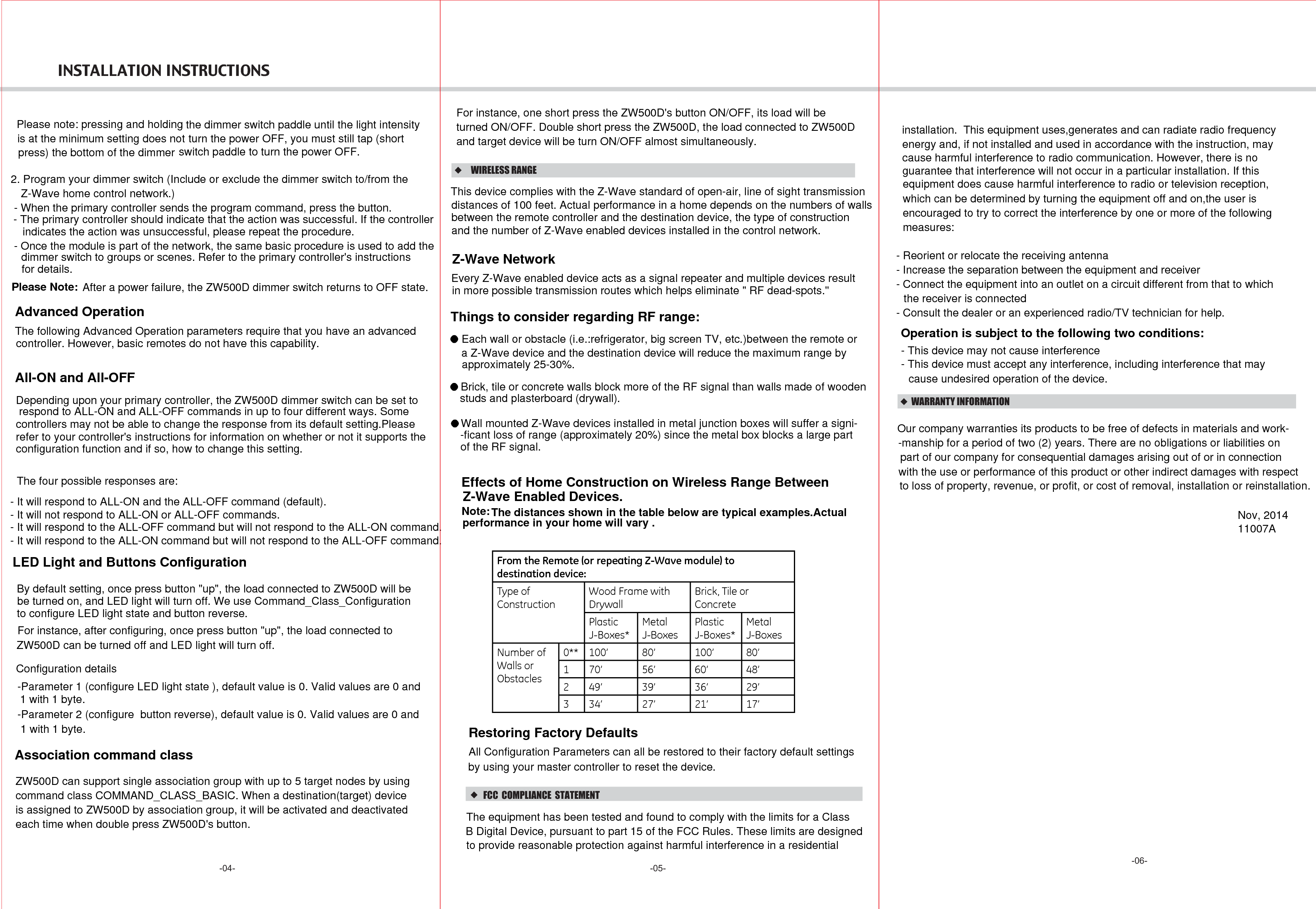 Page 2 of 2 - Z-Wave Enerwave Zw500D Dimmer Switch Instruction Manual User Ener Wave