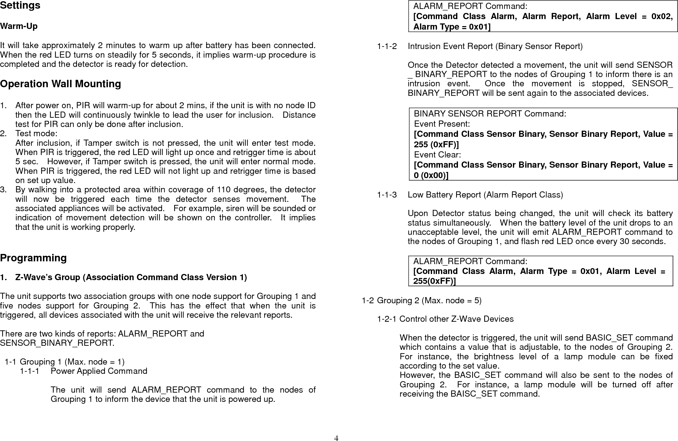 Page 4 of 7 - Z-Wave Everspring-Z-Wave-Hsp02-Motion-Light-Sensor-User-Manual - HSP02_UserManual User Manual
