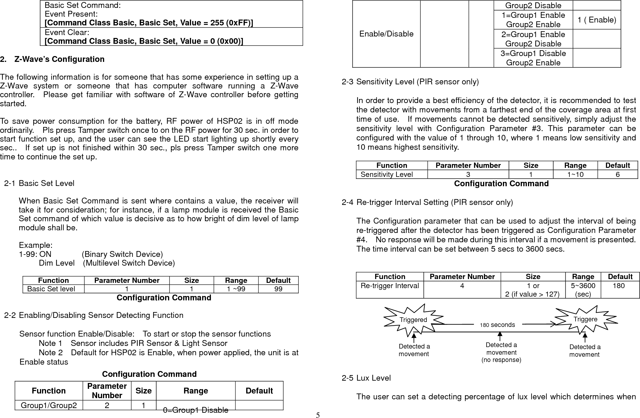 Page 5 of 7 - Z-Wave Everspring-Z-Wave-Hsp02-Motion-Light-Sensor-User-Manual - HSP02_UserManual User Manual