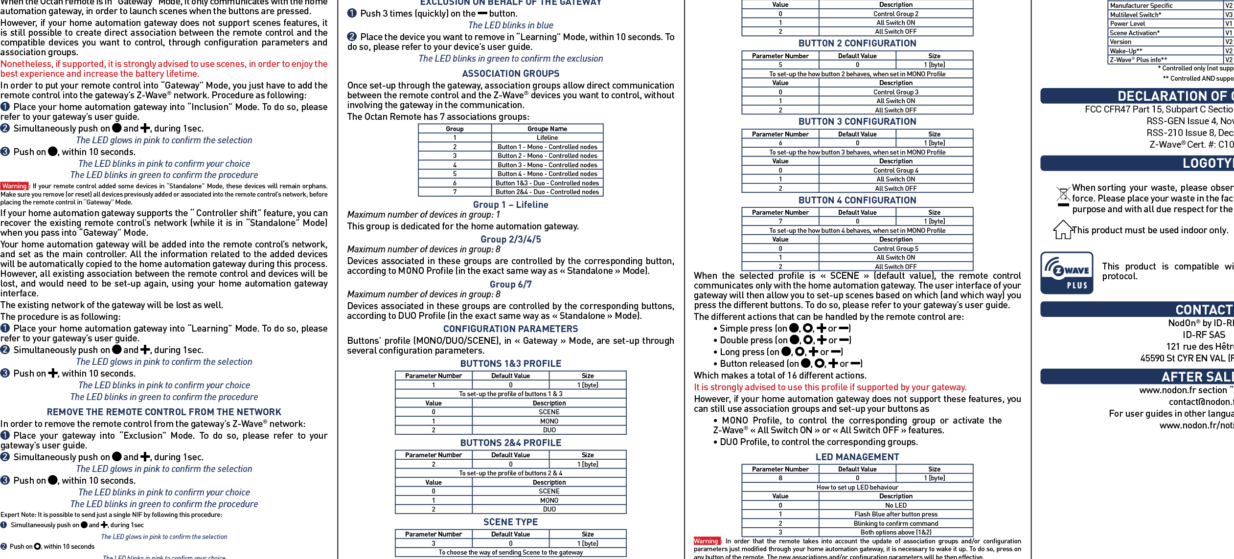 Page 2 of 2 - Z-Wave Nodon Octanremote Zwave Userguide Us User Manual Nod On Octan Remote Guide