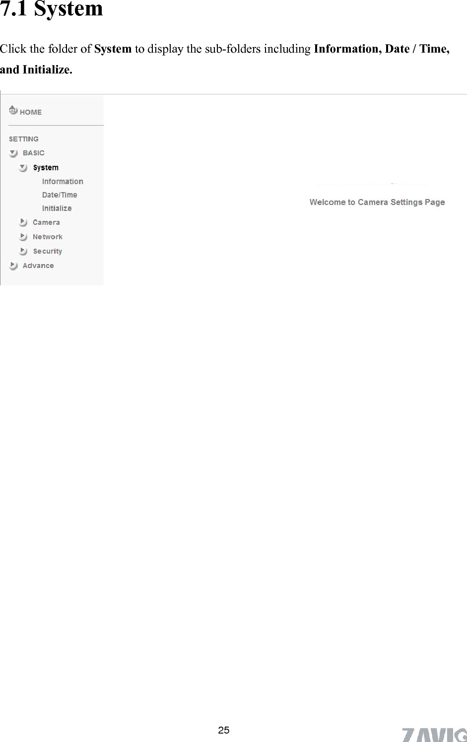      7.1 System  25 the folder of System to display the sub-folders including Information, Date / Time, and Initialize. Click