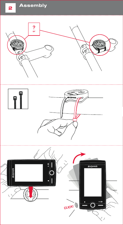 42Assembly 3Before initial useNOTEFully charge the ROX 12.0. Charge the device using the micro USB cable and the USB port on your PC. Alternatively, use the USB charger. The process takes approximately 3 hours. To charge the device, plug the USB cable into the micro USB port on the back of the ROX 12.0 and the USB port on your PC or the USB charger (not included in the delivery).   3.1 Initial use1. Press and hold the POWER ON button (right upper button)2. Follow the instruction on the screenThe initial wake up will help to set up the most important settings. If you want to change a setting, you can do this any time when goingto the SETTING menu.CLICK!?or