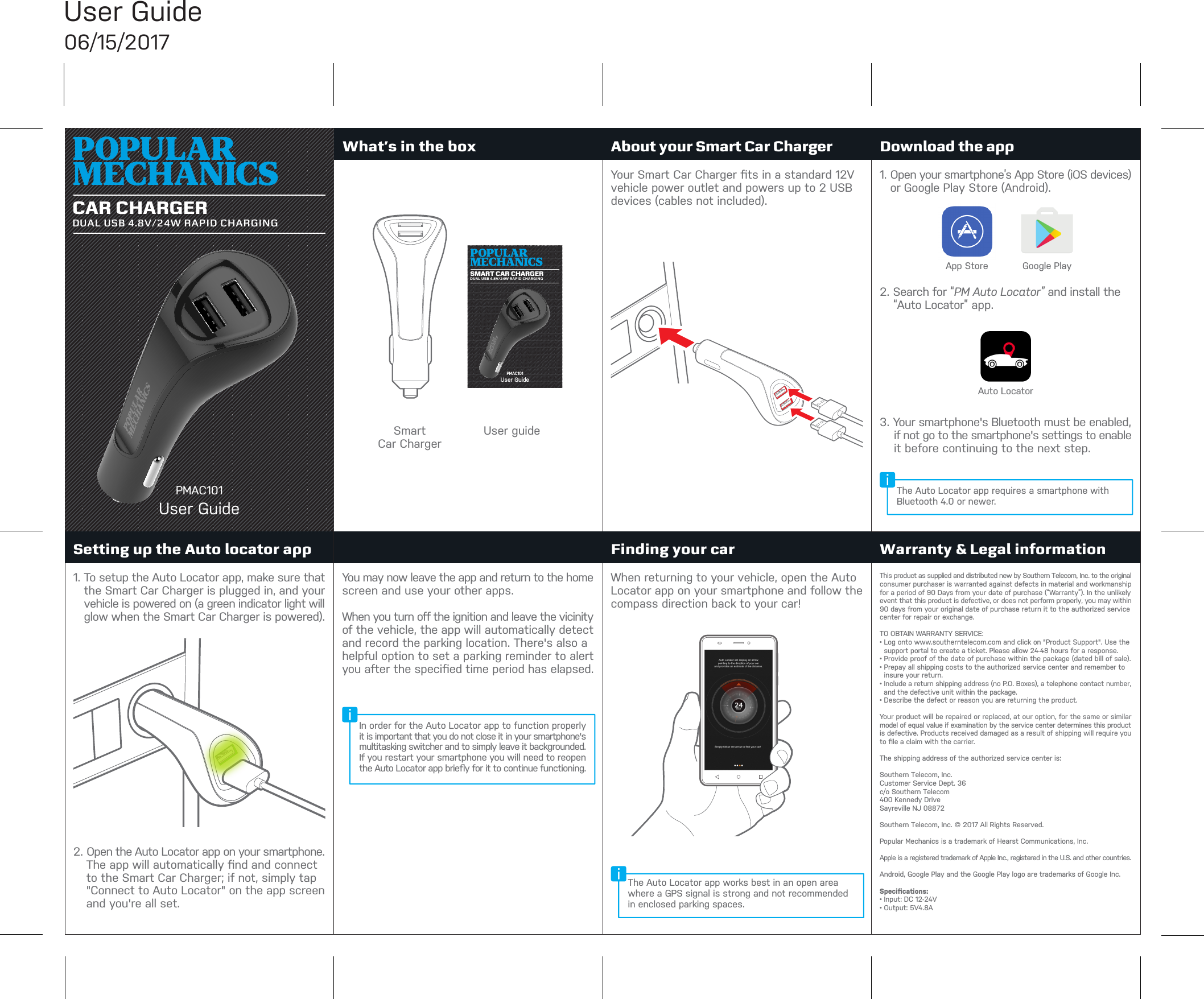 ZFX Technology 248 Car Charger User Manual PMAC101 User Guide 20170615