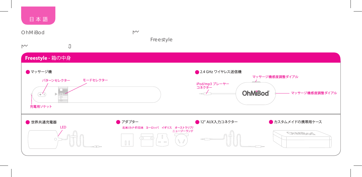 日 本 語2K0L%RGᳩ⡽㊹䂙᳨⭒㧖᳥ᴂ᳝᳠⶙ㅢ᳢᳤᳝᳙ⶼᔆᴌ☧ᴃᴆᴅ㪢㊹ ᳄ᴂ᳭ᴚᴧᴳᴭᵢἑᴌ㝗⤅᳓ᴅ᳍᳢᳥㐩⻲ᴌ㽂Ჾ᳡Ჾ᳸᳓ᮣ)UHHVW\OHᴌᔆ᳑ᳺ㍰᳥ᮢ᳍᳨㶍タ፰ᴌᴂ᳉᳄㶎᳥᳤᳝᳹᳠᳉᳚᳏ᲾᮣFreestyle - 箱の中身マッサージ機パターンセレクター モードセレクター2.4 GHz ワイヤレス送信機マッサージ機 感度調整ダイアルiPod/mp3 プレーヤーコネクターマッサージ機 感度調整ダイアル世界共通充電器 アダ プター 12&rdquo; AUX入力コネクター カス タム メ イド の 携 帯 用 ケ ースLED 北米/カナダ/日本   ヨーロッパ    イギリス    オーストラリア/ ニュー ジーランド充 電 用 ソケット