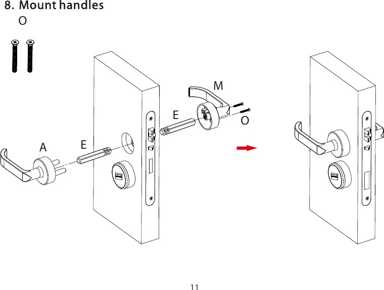 118.Mount handles AEEOMO