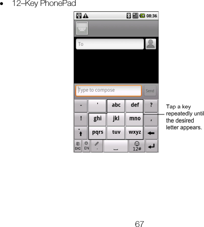 67 • 12–Key PhonePad      