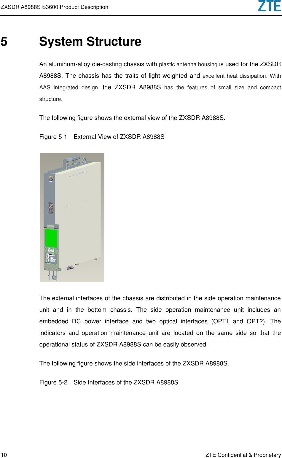 Page 12 of ZTE A8988SS3600 LTE Remote Radio Unit User Manual ZXSDR A8988S S3600 Product Description