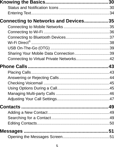 Page 6 of ZTE BLADEV10M LTE/WCDMA/GSM (GPRS) Multi-Mode Digital Mobile Phone User Manual 