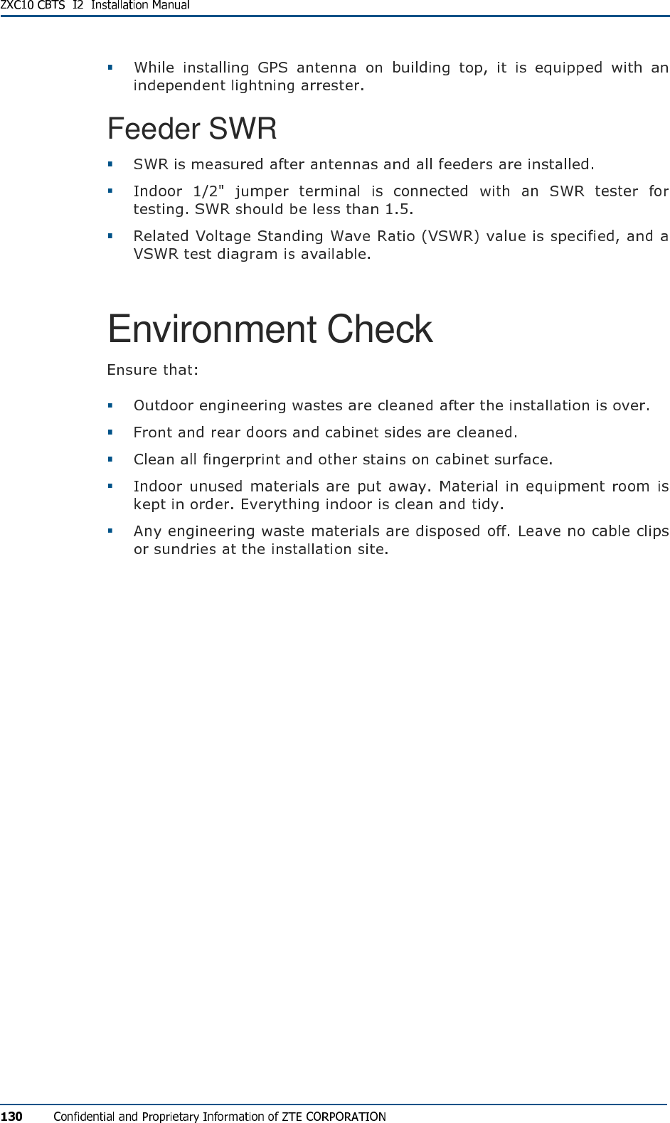  Feeder SWR    Environment Check      