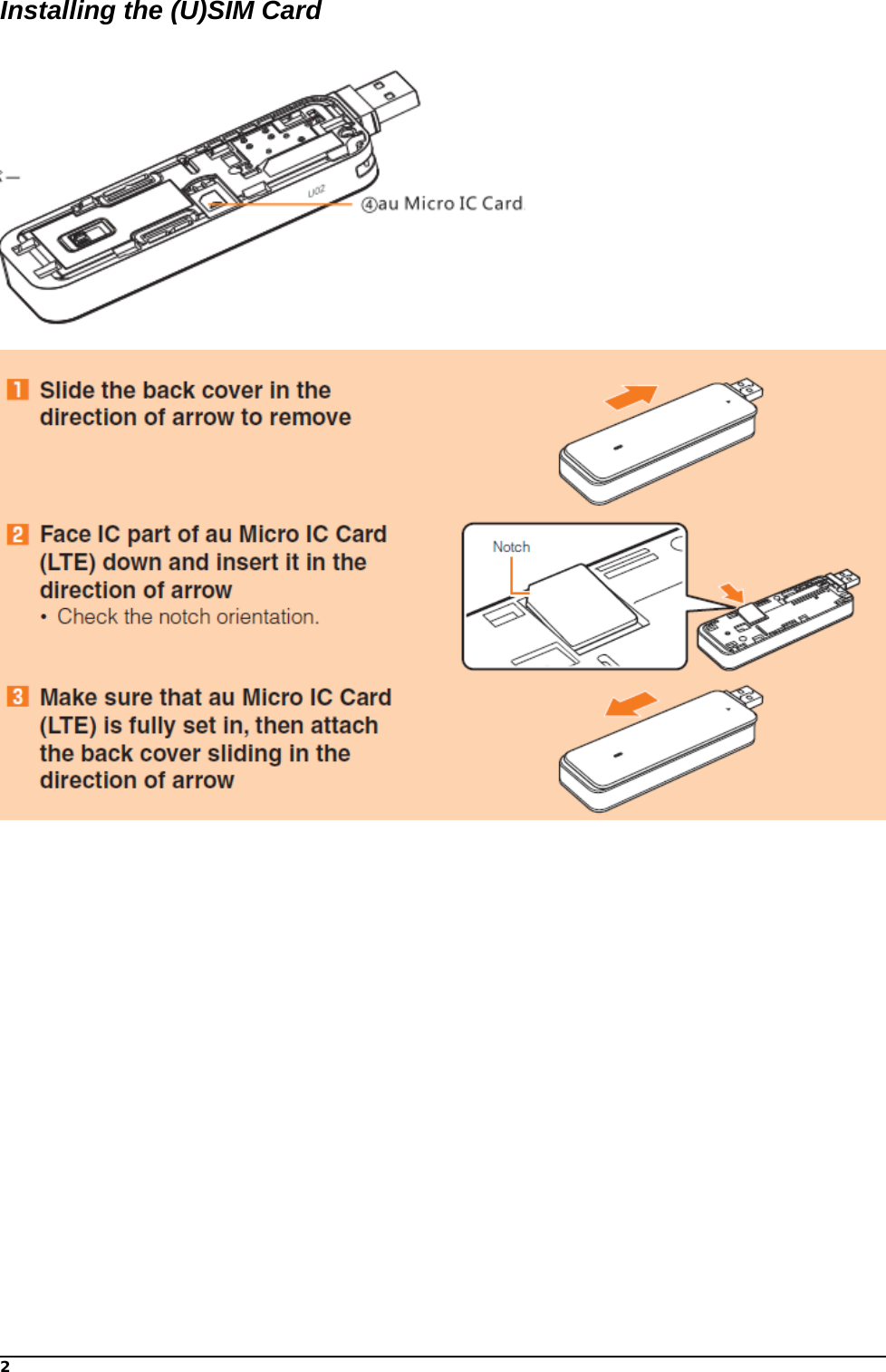 2  Installing the (U)SIM Card        