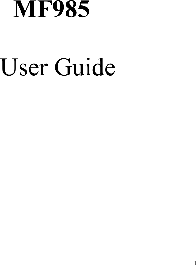 1                   MF985      User Guide        