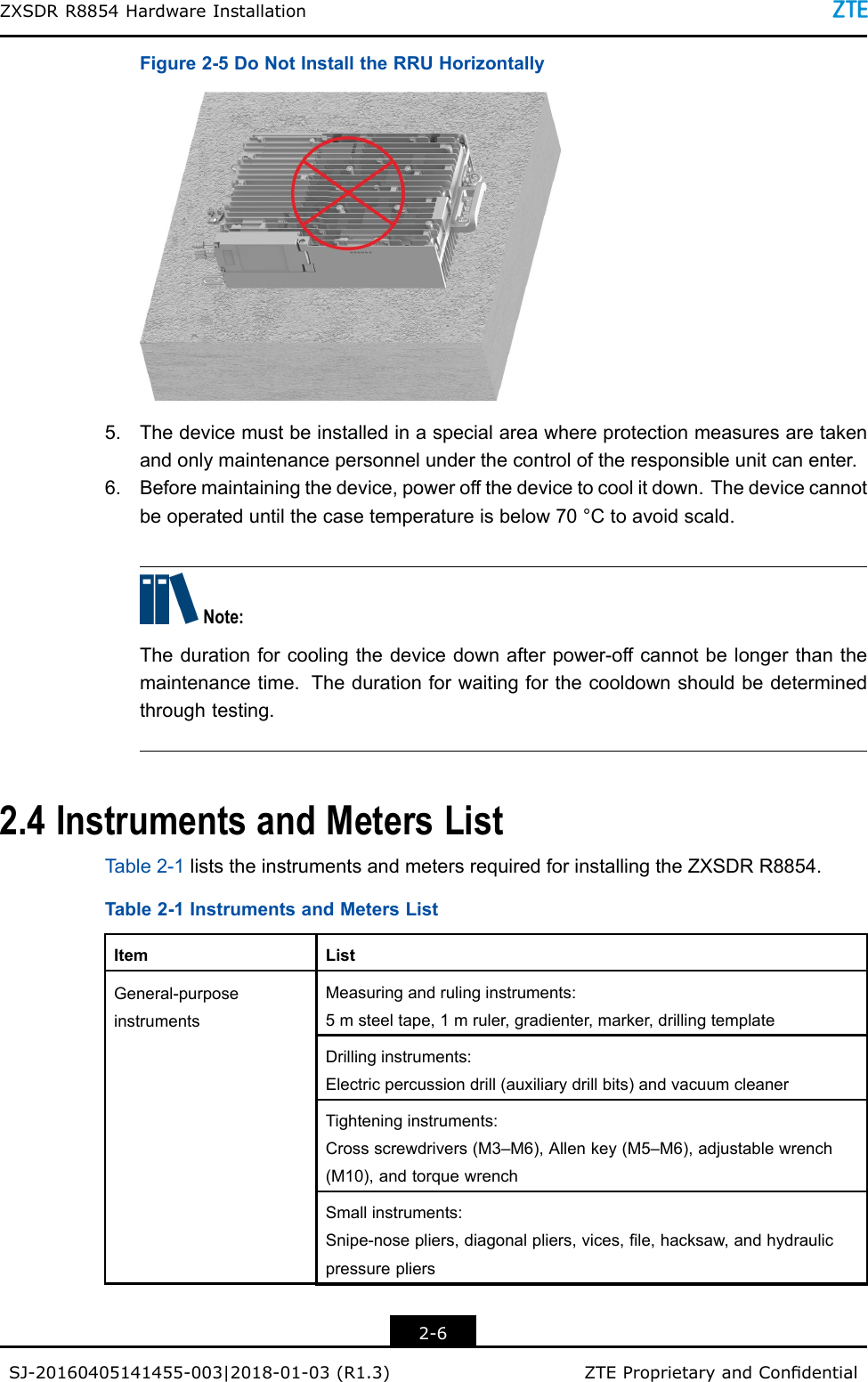 Page 14 of ZTE R8854S2600 Macro Radio Remote Unit User Manual part 1