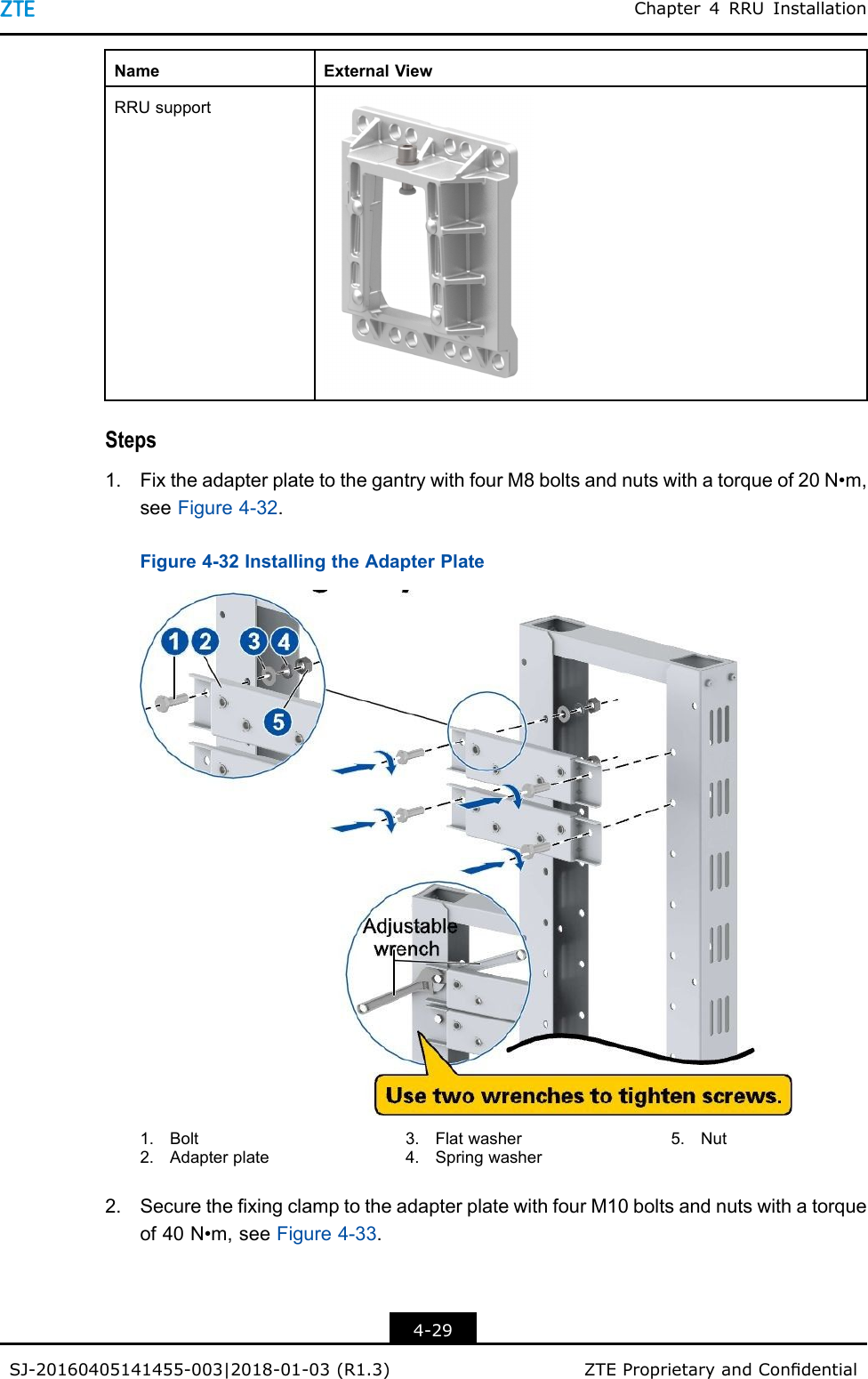 Page 47 of ZTE R8854S2600 Macro Radio Remote Unit User Manual part 1