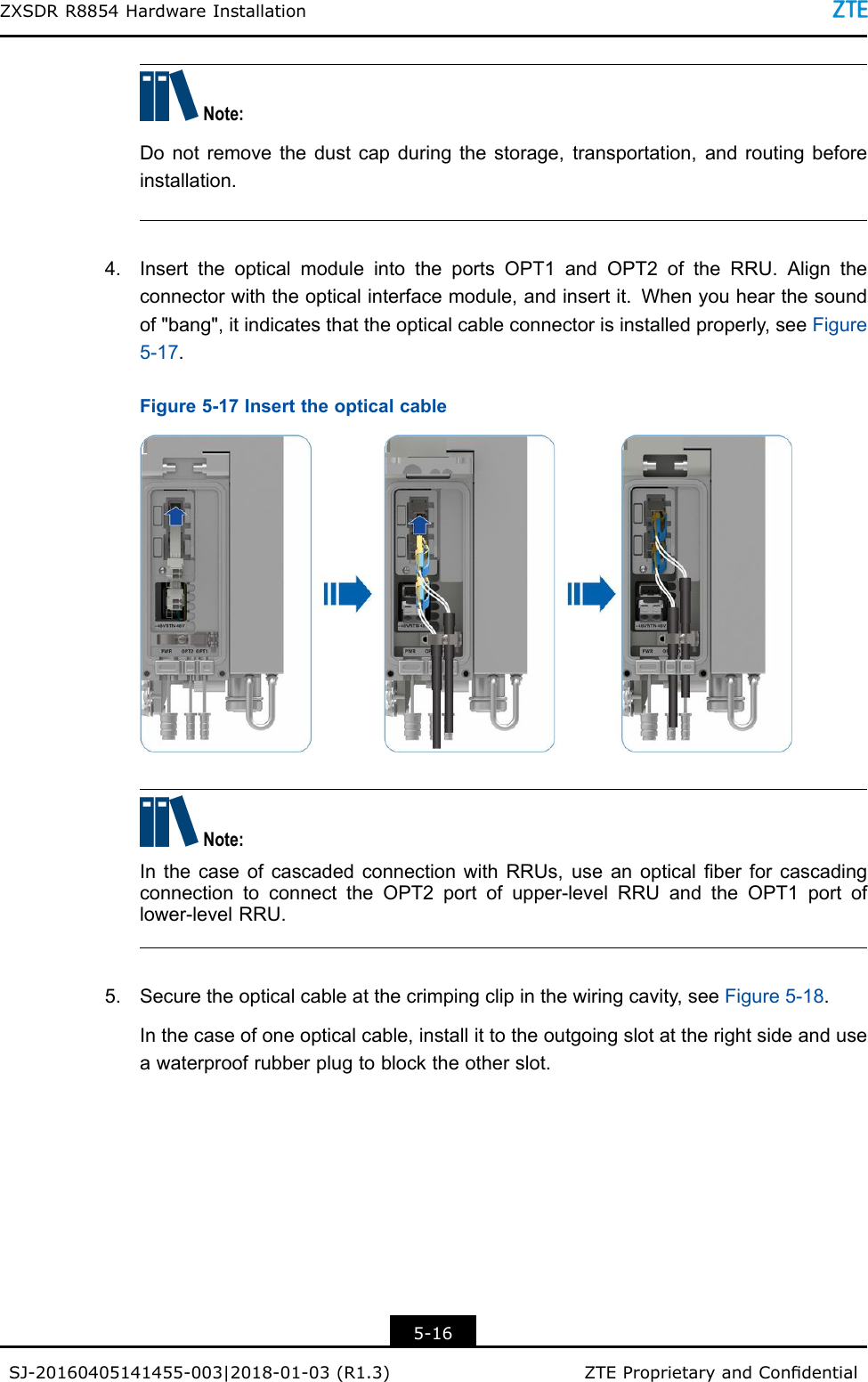 Page 70 of ZTE R8854S2600 Macro Radio Remote Unit User Manual part 1