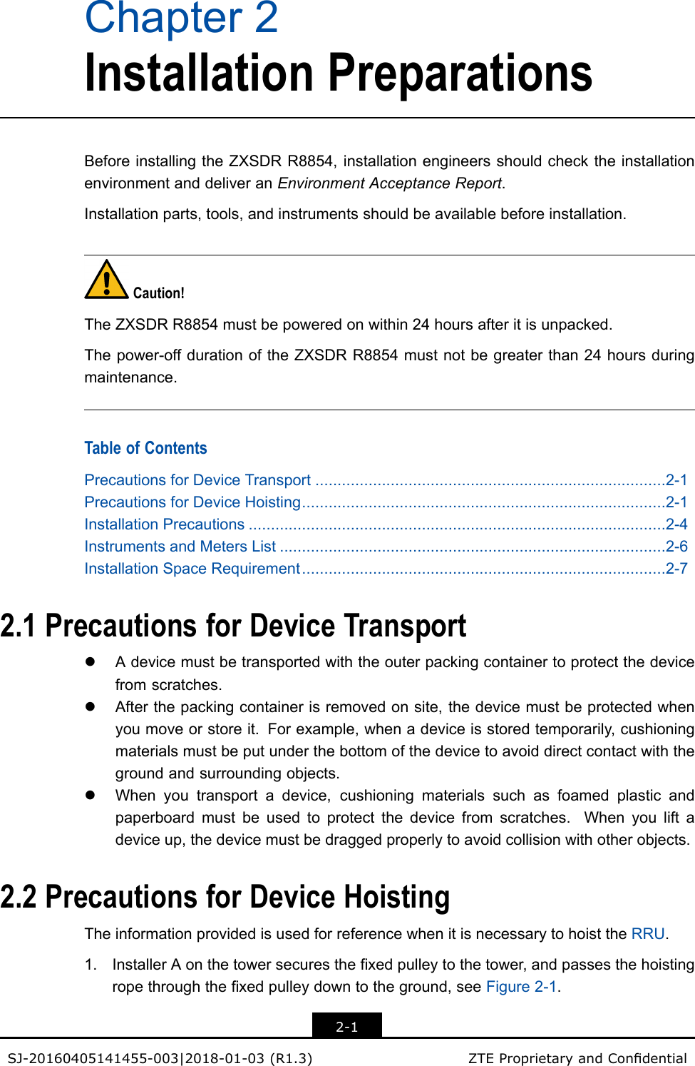 Page 9 of ZTE R8854S2600 Macro Radio Remote Unit User Manual part 1