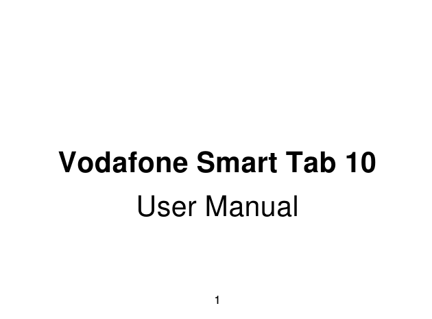 1Vodafone Smart Tab 10User Manual