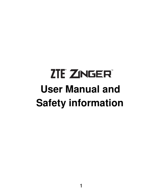  1         User Manual and   Safety information     