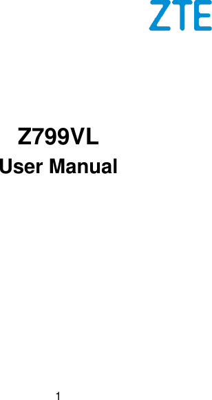  1        Z799VL   User Manual   