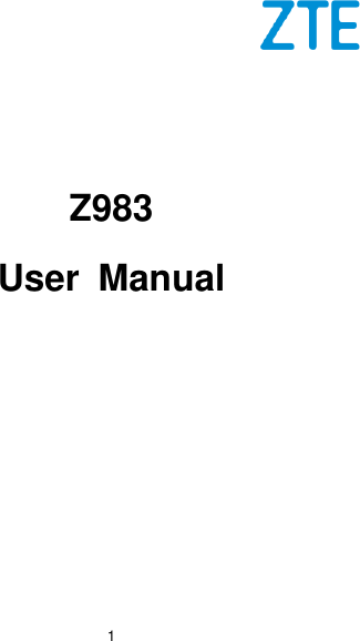  1            Z983 User  Manual    