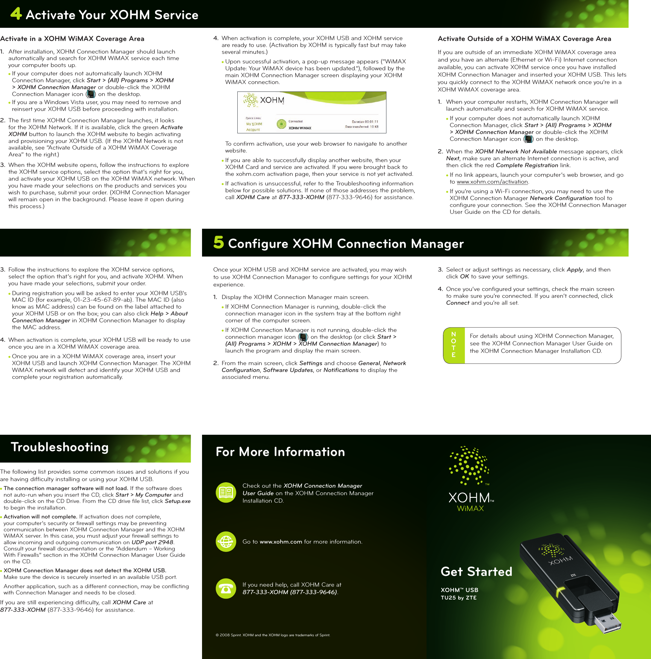 ZTE ZTETU25 TU25 USB Modem User Manual Quick Guide Revised