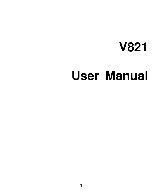 1   V821  User  Manual  